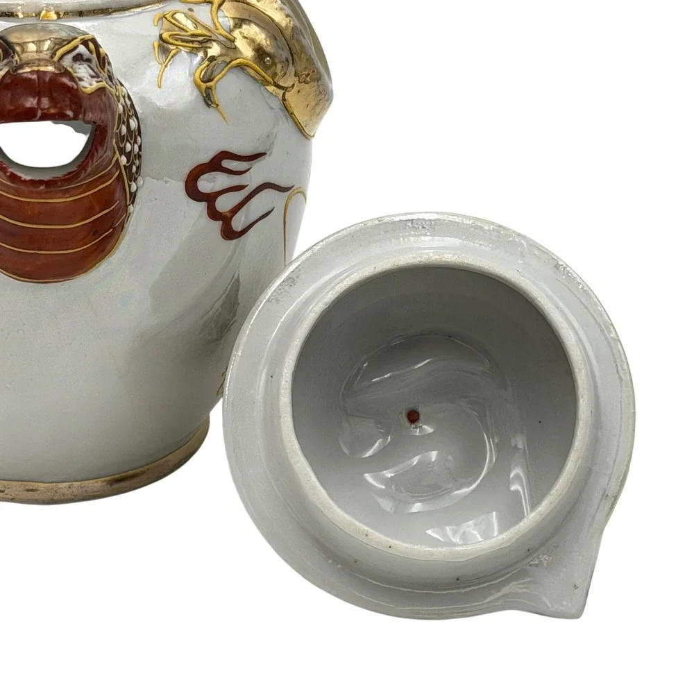 Vtg Gem China Japan Moriage Dragonware Teapot Sugar Bowl Dragon Head‎ Spout READ